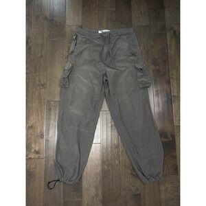 Vintage 90s Tommy Hilfiger Cargo Double Knee Pants Size 36x32 Elastic Brown‎